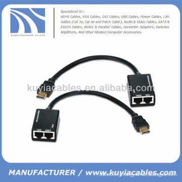 Высокоскоростной DVI HDMI для CAT5e Cat6 RJ45 удлинитель кабеля Макс. 30 м HDTV 1080P